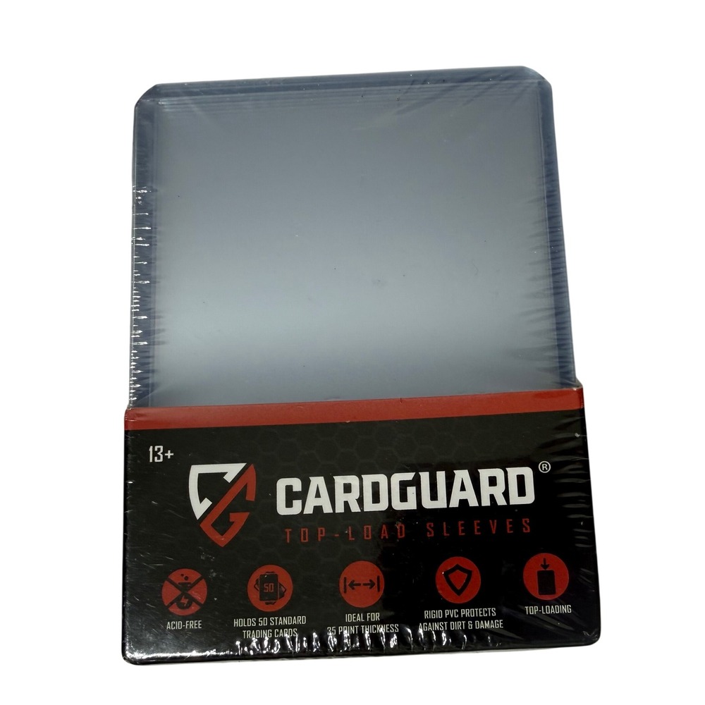 Cardguard Top-Load Sleeves 50 Count Rigid PVC Clear Trading Card Protectors 35pt